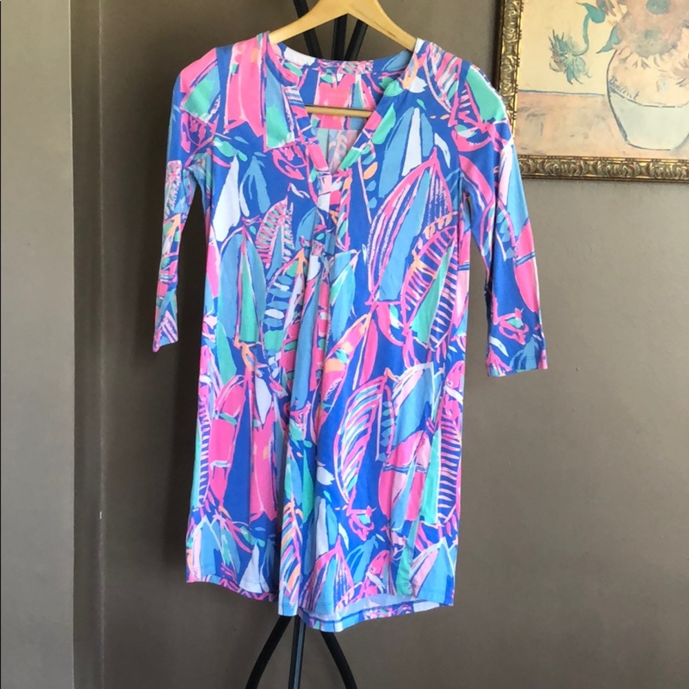 Lily Pulitzer tunic dress cotton 3/4 sleeve